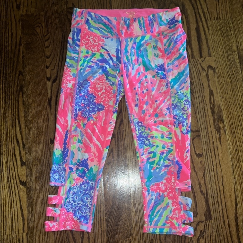 Lilly Pulitzer Luxletic UPF 50 Weekender Crop Legging Multi Rainbow Soleil
